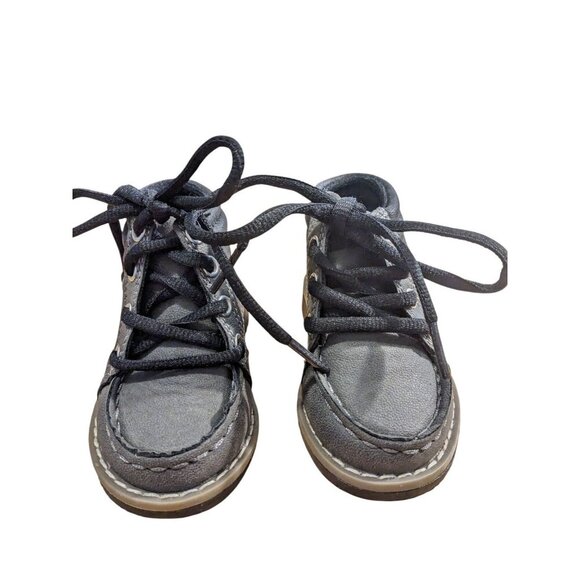 The Childrens Place Toddler Boys Size 4 Gray Winter Boots Lace Up Shoes - Picture 5 of 8